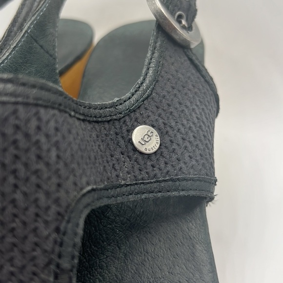 Ugg Black Leather Sandals - Picture 8 of 9